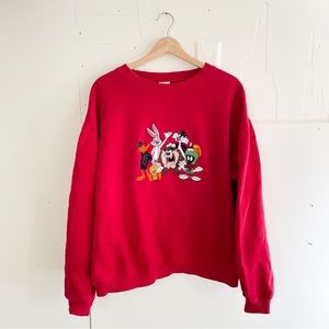 1998 Vintage Looney Toons embroidered character Crewneck sweatshirt size M